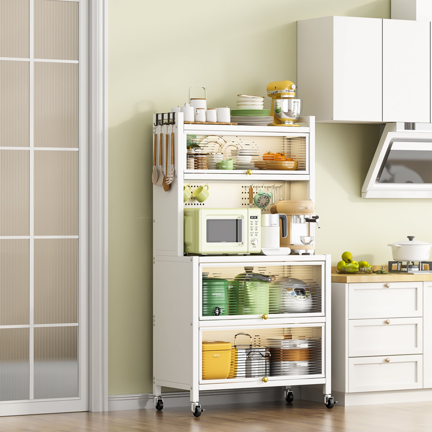 Étagères de rangement en métal Eprolo avec plusieurs niveaux pour organiser espace de stockage ou atelier.