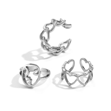 Creative Alloy Geometric Joint Ring Set