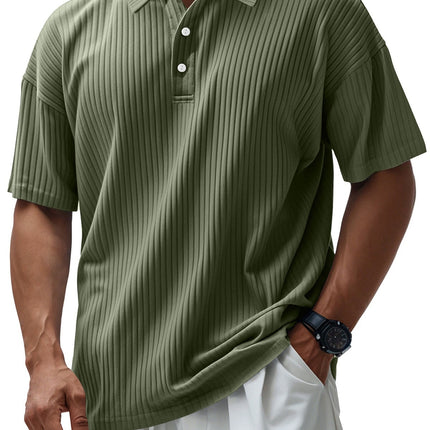 Printed Men's Loose Trendy Short Sleeve Lapel Shirt