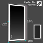 Miroir de maquillage LED de 48x24 pouces pour salle de bain, design moderne, éclairage intégré, par eprolo