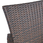 Chaise de salle à manger d'extérieur eprolo en rotin PE multicolore, lot de 2, design confortable pour espace extérieur.