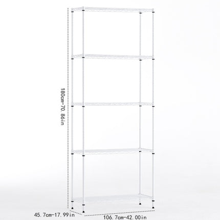 Wire Shelving Metal Storage Rack Adjustable Shelves, Standing Storage Shelf Units For Laundry Bathroom Kitchen Pantry ClosetWhite, 42L X 18W X 71H