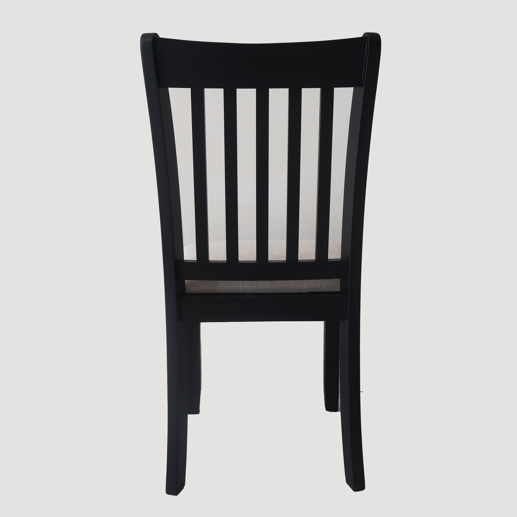 Deux chaises de salle à manger rembourrées noires pour cuisine de ferme, assises confortables, par eprolo.