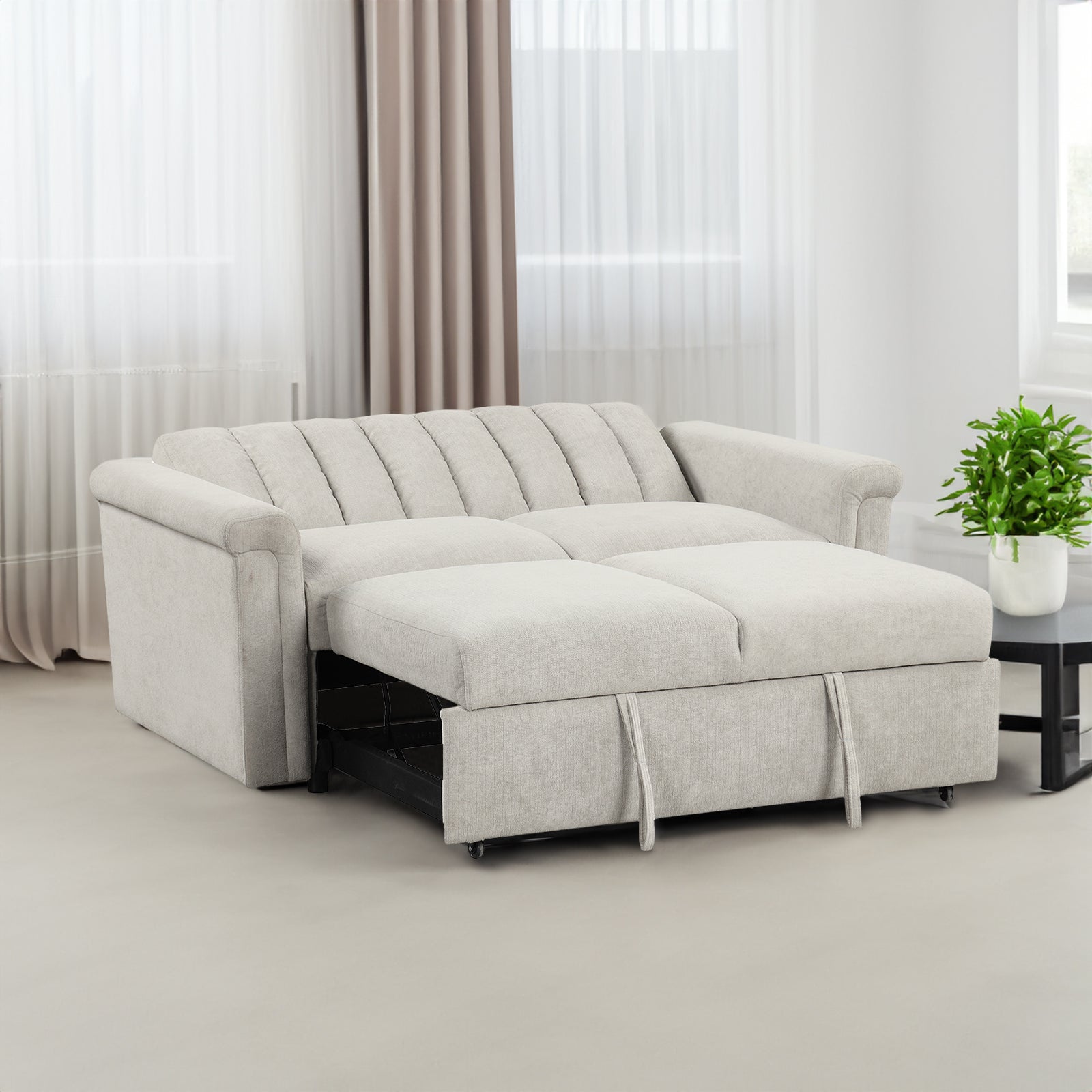 Canapé convertible souple U_STYLE d'eprolo, coussin doux, pour deux personnes, en position assise ou lit.