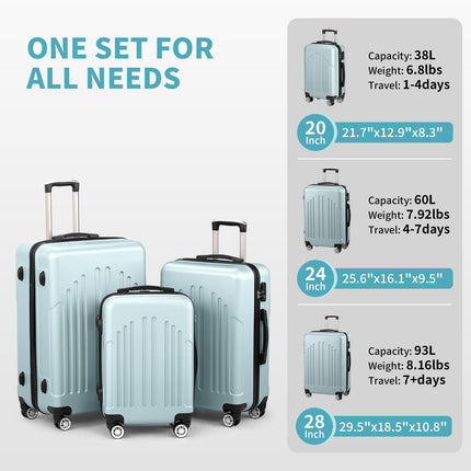 Three In One ABS PC Suitcase 20in 24in 28in Suitcase
