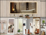 Miroir LED grand format 72x32 pouces avec cadre en aluminium, 3 modes de couleur, miroir mural pour salle de bain, modèle eprolo