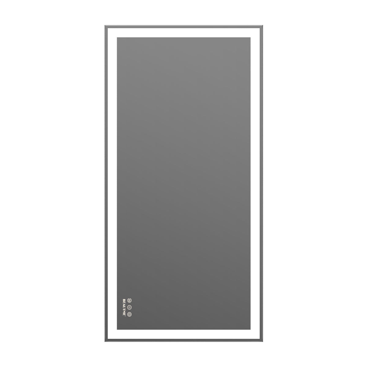 Miroir de maquillage LED pour salle de bain de 48x24 pouces avec éclairage intégré, marque eprolo, reflet clair et moderne.