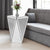 Table d'appoint carrée en miroir argenté U-Can 13,8'' avec éclats de diamant, design moderne, sans montage, pour salon.
