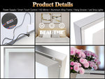 Grand miroir LED de salle de bain eprolo, 72x32 pouces, avec cadre en aluminium, 3 modes de couleur, miroir mural.