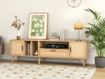 Support TV eprolo Vine, meuble en bois avec espace pour appareils électroniques et décoration, moderne et pratique.
