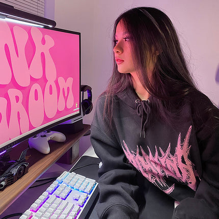 Cartoon Gothic Thorns Fleece Hoodie Long Sleeve T-Shirt