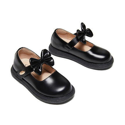 Soft Sole Little Girls Leather Shoes Girls Shallow Mouth Comfortable Shoes