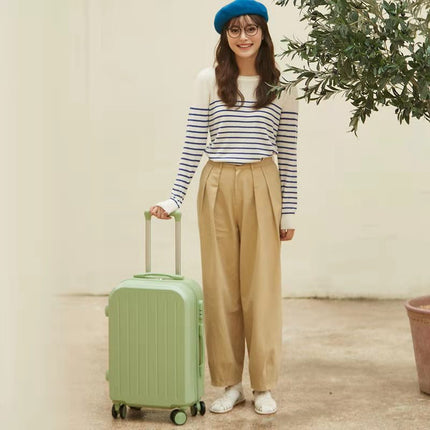 Luggage Female Student Trolley Case Travel Password Suitcase Male Candy Color Leather Case Suitcase Set