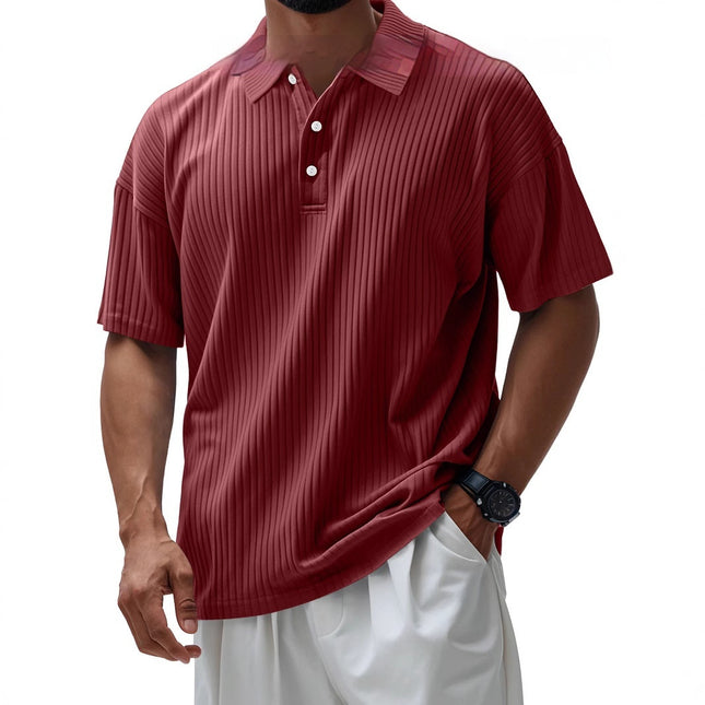 Printed Men's Loose Trendy Short Sleeve Lapel Shirt