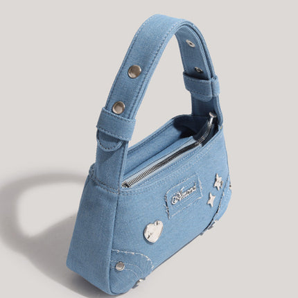 Retro Minority Design Small Handbag Summer New Metal XINGX Denim