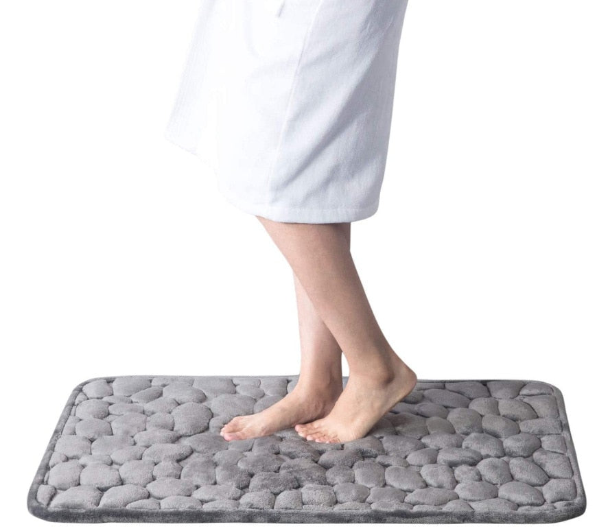 Tapis de bain antidérapant en mousse à mémoire, motif pavé, pour douche et baignoire, par eprolo, tapis de sol pour salle de bain