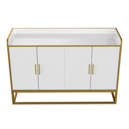 Modern Kitchen Buffet Storage Cabinet Cabinet White Gloss With Metal Legs For Living Room Kitchen