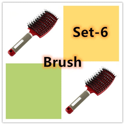Hairbrush Anti Klit Brushy Haarborstel Women Detangler Hair Brush Bristle Nylon Scalp Massage  Teaser Hair Brush Comb - Novah