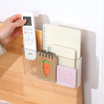 Boîte de rangement murale transparente eprolo pour téléphone portable, sans vis, idéale pour dortoirs, fixation murale simple.