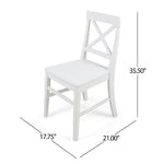 Chaise de salle à manger Roshan en acacia blanche par eprolo, lot de 2, design farmhouse avec assise confortable et style rustique.