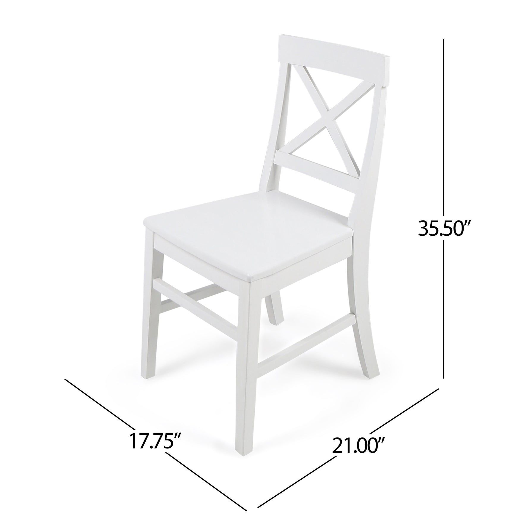 Chaise de salle à manger Roshan en acacia blanche par eprolo, lot de 2, design farmhouse avec assise confortable et style rustique.