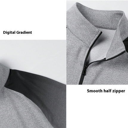 Quick-drying Half Zipper Slim Fit Training Men's Sports Long-sleeved Sweater