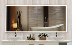 Grand miroir LED pour salle de bain eprolo, murale, 72x32 pouces, avec cadre en aluminium et 3 modes de couleur.