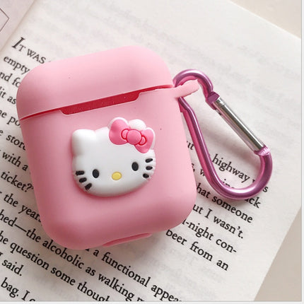 Compatible with Apple, AirPods protective jacket cute cartoon silicone anti-falling earphone jacket Japanese Korean women''s key-clasp hanging rope