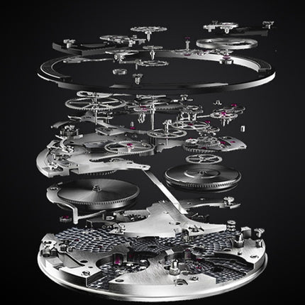 Three-dimensional brake hollow dial mechanical watch