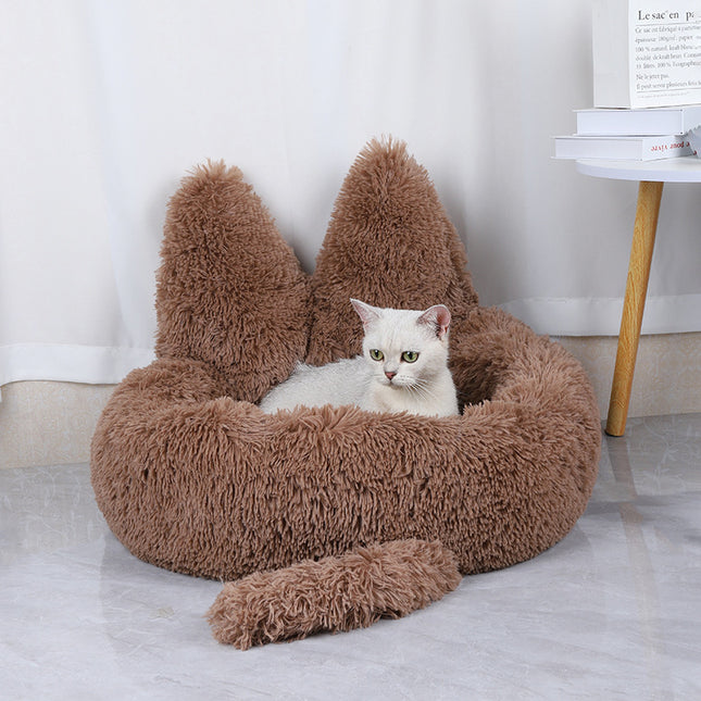 Winter Kennel For Pets, Long Round Plush Nest, Cat Nest, Warm Pet Supplies, Dog Bed, Pet Cushion 