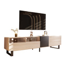 Meuble TV moderne eprolo avec espace de rangement en bois clair et design épuré pour salon.