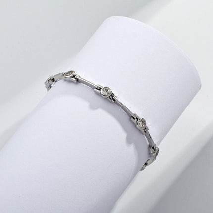 14K Real Gold Inlaid Zirconium Simple Women's Bracelet