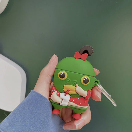 Cartoon Green Fish Head Earphone Case