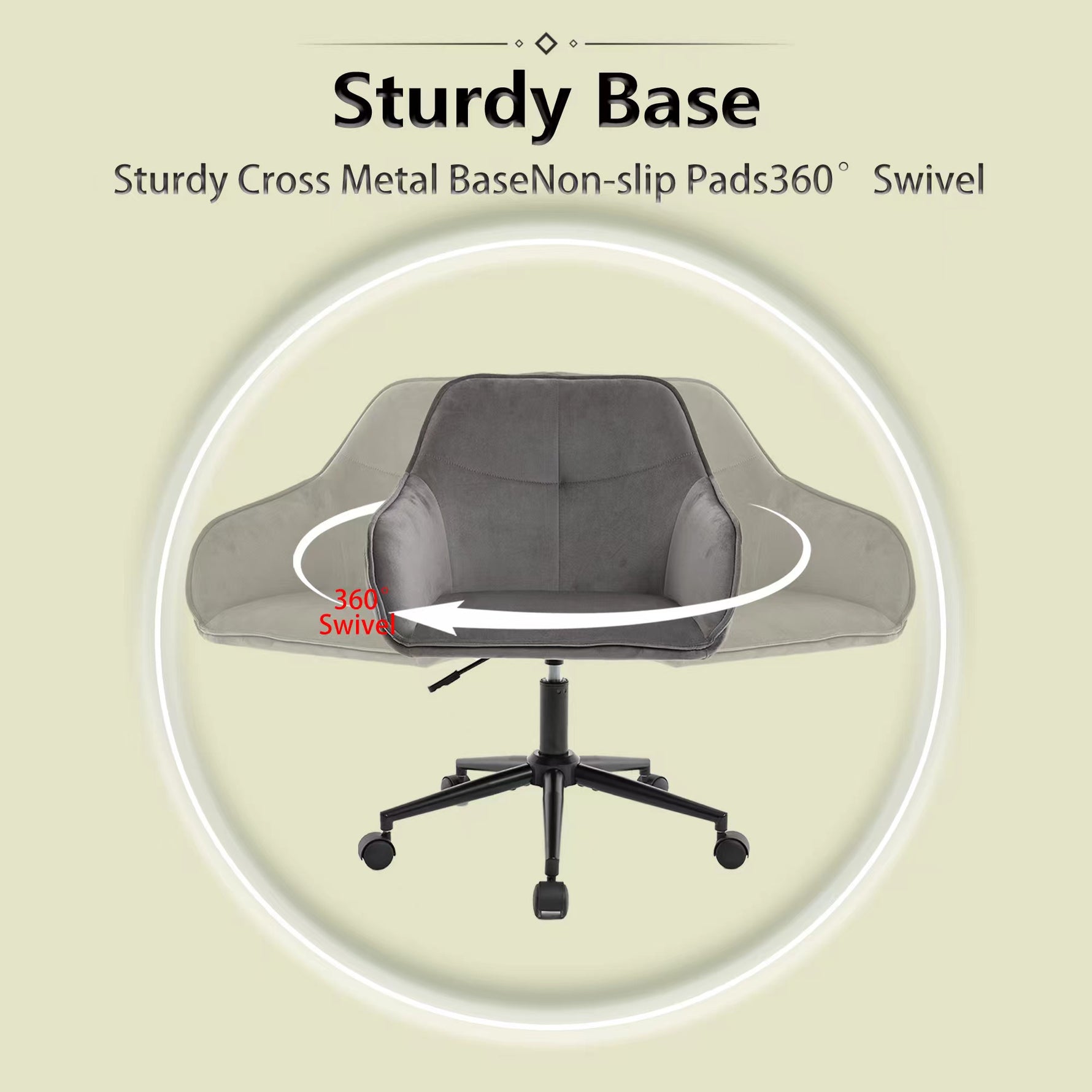 Chaise de bureau en velours eprolo avec roulettes, chaise moderne pour bureau, salon ou chambre, assise confortable et élégante