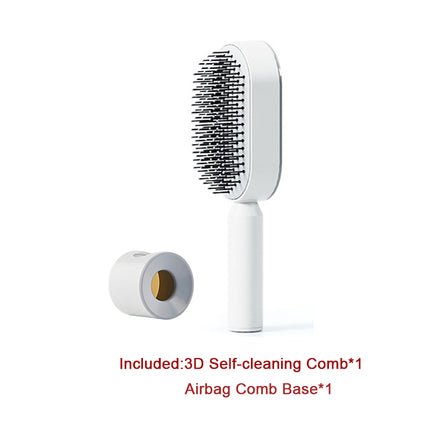 Self Cleaning Hair Brush For Women One-key Cleaning Hair Loss Airbag Massage Scalp Comb Anti-Static Hairbrush - Novah
