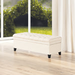 Pouf de rangement Juliana de la marque eprolo, ottoman compact avec compartiment de stockage visible.
