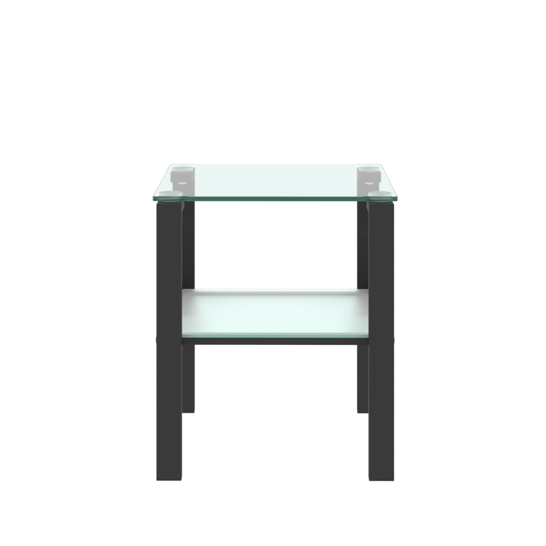 Table d'appoint en verre à deux niveaux, petite table ronde noire pour salon ou chambre, de la marque eprolo.