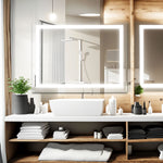 Miroir de salle de bain LED eprolo 48x36 pouces avec éclairage, anti-buée et fonction de gradation, miroir de vanité moderne.