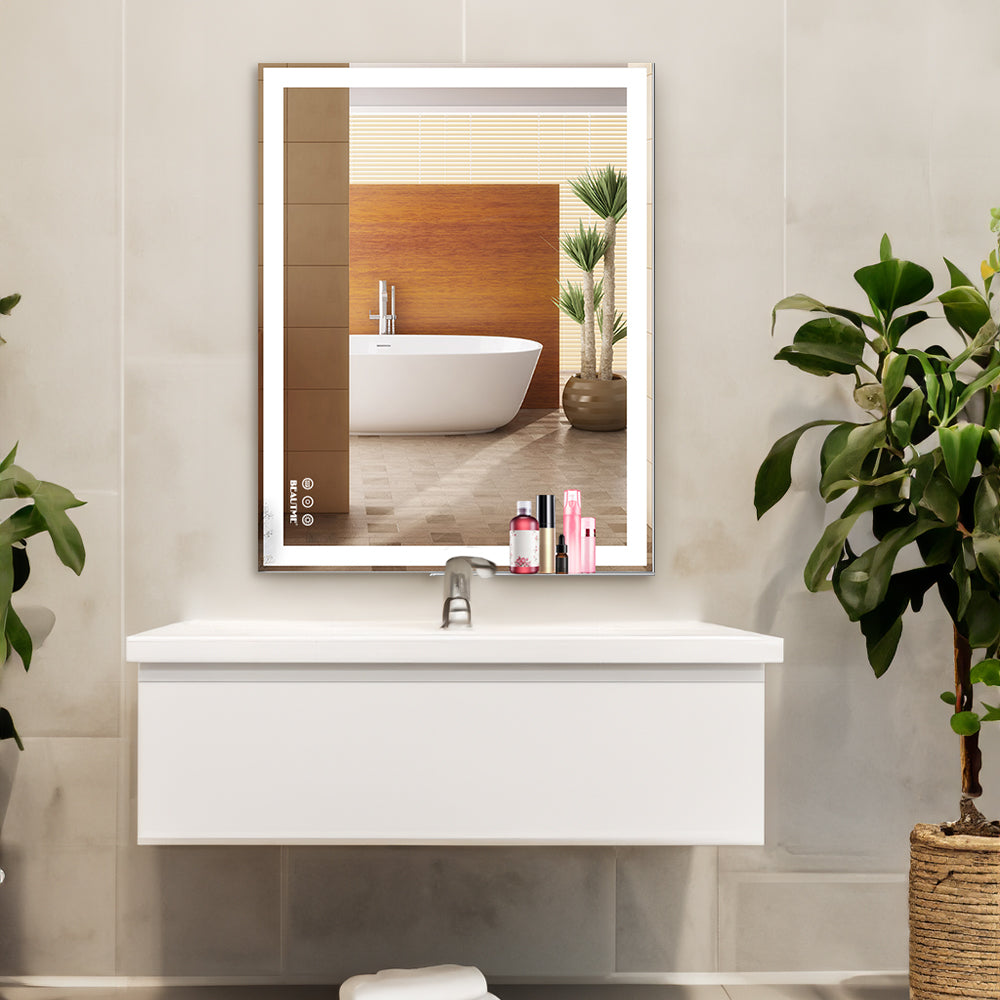 Miroir lumineux de salle de bain LED de 48x24 pouces, miroir de maquillage moderne de la marque eprolo, éclairage intégré.