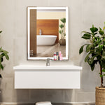 Miroir lumineux de salle de bain LED de 48x24 pouces, miroir de maquillage moderne de la marque eprolo, éclairage intégré.