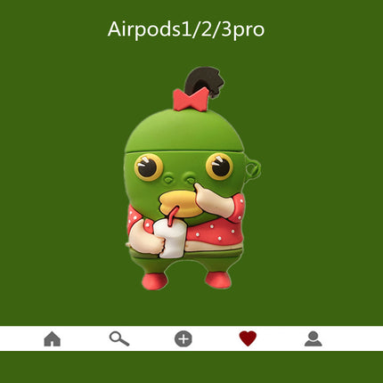 Cartoon Green Fish Head Earphone Case