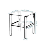 Table d'appoint en verre à deux couches, petite table ronde noire pour salon ou chambre, par eprolo.