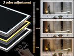Miroir LED grand format 72x32 pouces de marque eprolo avec cadre en aluminium, éclairage réglable et miroir complet pour salle de bain.