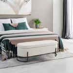 Pouf de rangement COOLMOR eprolo en tissu beige avec charnière de sécurité et coussin doux, fauteuil coffre multifonctionnel.