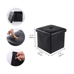 Tabouret ottoman pliable eprolo en cuir de 30 cm avec espace de rangement, idéal pour salon et organisation domestique