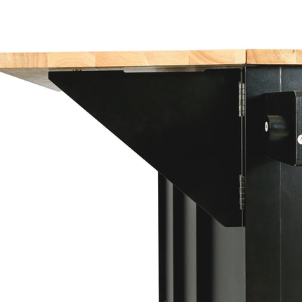 Kitchen Cart With Rubberwood Drop-Leaf Top, Cabinet Door, Storage Racks