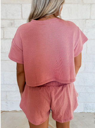 Black 2pcs Cropped Tee And Ruffle High Waist Skort Set