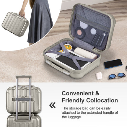 Vertical Pattern Two-piece Set 20 Inch Expandable With 14 Inch Suitcase