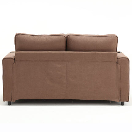 VIDEO Provided 3-in-1 Upholstered Futon Sofa Convertible Floor Sofa Bed,Foldable Tufted Loveseat With Pull Out Sleeper Couch Bed