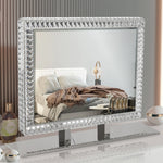 Lustre miroir à cristaux LED eprolo avec lumières dimmables pour une décoration élégante et moderne.